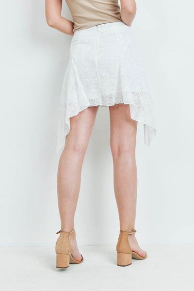 Lace-topped Mini Skirt