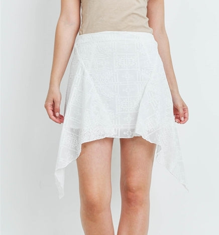 Lace-topped Mini Skirt