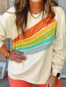 Rainbow Raglan Sleeve Pullover