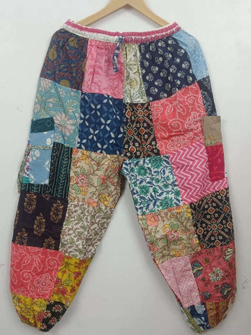 Cotton Patchwork Side-pocket Festival Pants