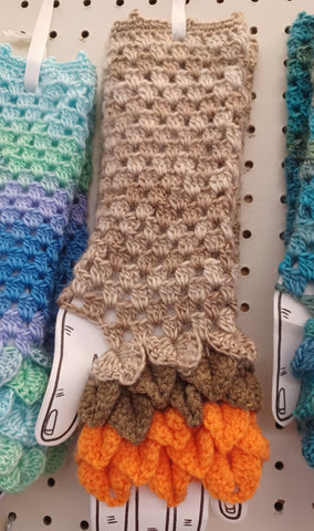 Handmade Dragon Scales Fingerless Arm Warmers - Cleveland Browns