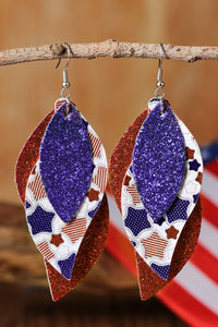 Patriotic Tri-layer Glitter Earrings